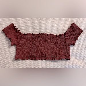 PINK crinkled swim top SM